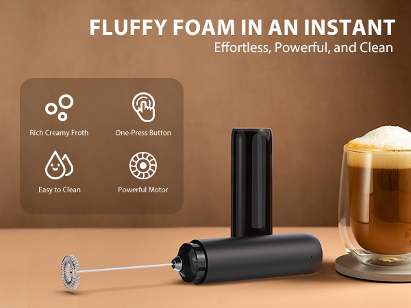 Rechargeable Milk Frother Hanheld