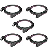 FCOB 5pcs/Pack 22AWG 4 Pin JST Male Female Plug LED Connector, 1.64ft(0.5m) Extension Cable SMD R...