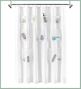 shower curtain or liner with pockets