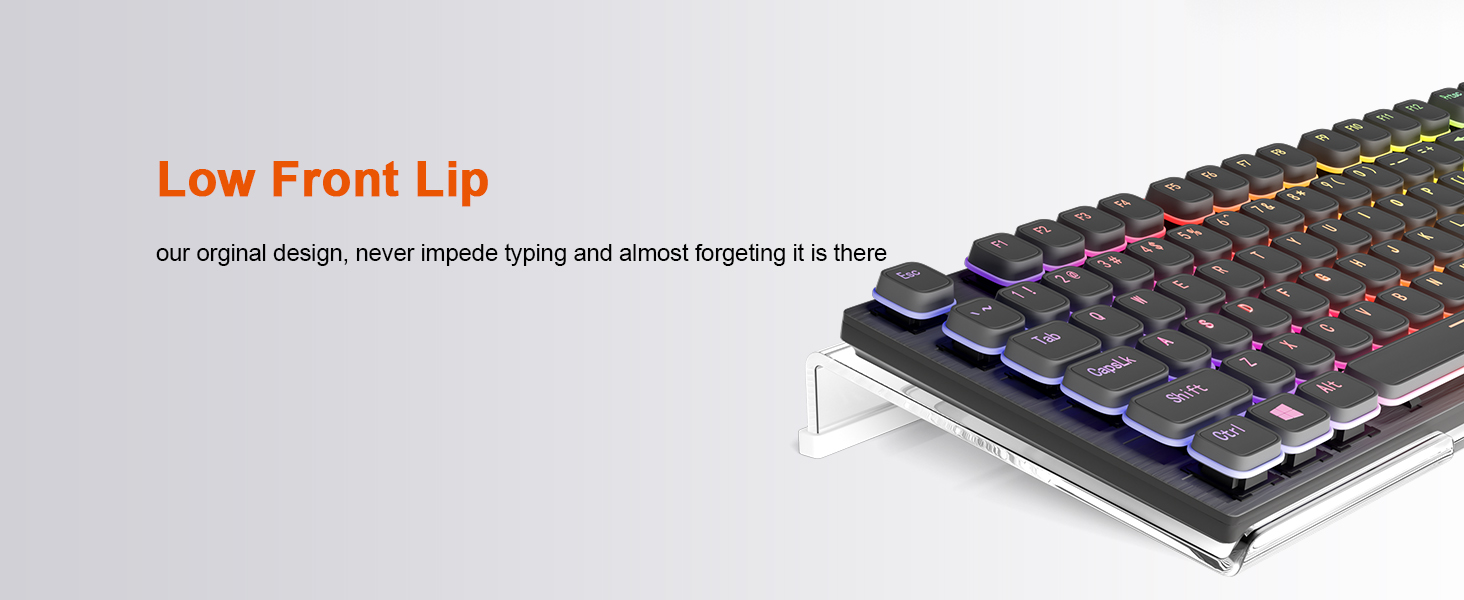 clear computer keyboard riser with silicone strip