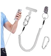 Prime Comfort Phone Tether with Carabiner Clip and 360° Tether Tab, Cell Phone Tether Lanyard wit...