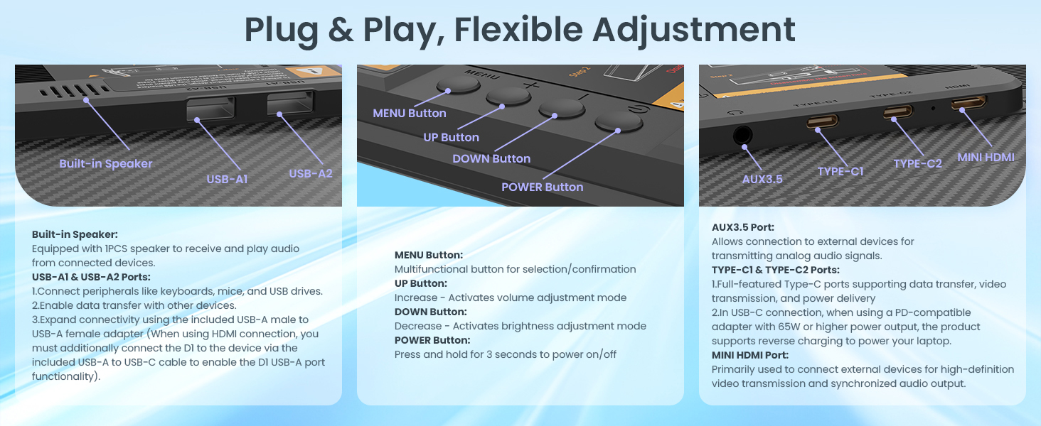 Plug &amp;amp; Play, Flexible Adjustment