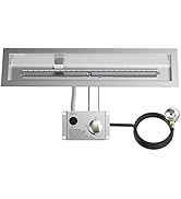 Skyflame 30" Linear Stainless Steel Fire Pit Drop-in Burner Kit with Flame Sensing, Electronic Sp...