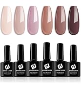 MIRAGE LAYON Gel Nail Polish Set 6 Colors Milky White Nude Pink Gel Polish Set All Seasons Soak O...