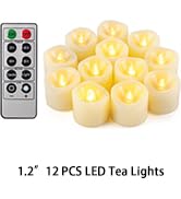 Led Flickering Flameless Votive Tea Lights Candles With Remote Control Battery Operated Set Of 12...
