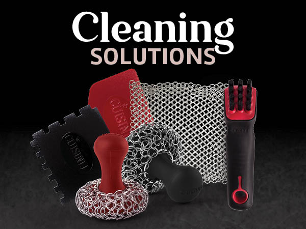 cuisinel cast iron cleaning solutions chain mail cleaning brush