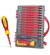 Insulated Screwdriver, HOUSERAN 26 Pcs Screwdriver Set, Magnetic Tip Electrician Tools Kit with C...