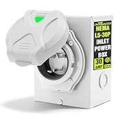 3 Prong Generator Inlet Power Box with Indicator NEMA L5-30P 30 AMP 125 Volt - Heavy Duty - ETL L...