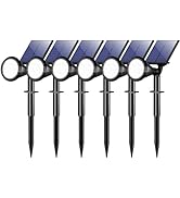 WELALO Solar Spot Lights Outdoor Waterproof IP65, 6 Pack 4 Lighting Modes Solar Powered Landscape...