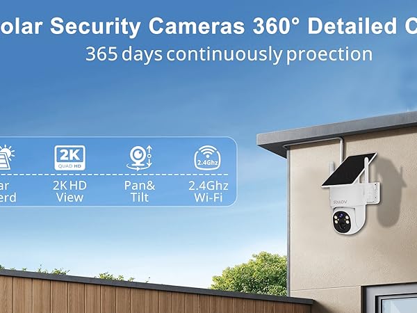 2K Solar Security cameras PTZ
