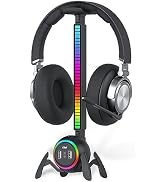 KIWIFOTOS Headphone Stand Spider Design Headset Holder with RGB Pickup Rhythm Light &amp; USB Port PC...