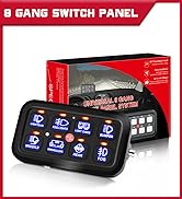 8 Gang Switch Panel, OFFROADTOWN 12V Dimmable Strobe Momentary Universal Circuit Control Box On-O...