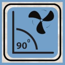 comfort zone wall fan oscillates 90 degrees
