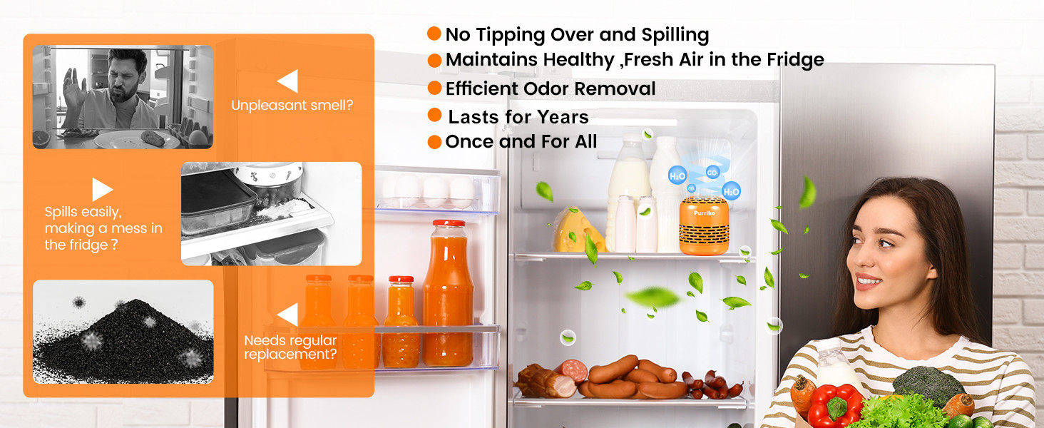 No spilling like baking soda products,no need regular replacement like activate cacoal product.