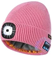 Bluetooth LED Beanie, Fleece Lined Winter Warm Music Hat with Light and Speaker Mic Headphones,Gi...