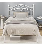 Elephance Twin Size Metal Bed Frame with Vintage Headboard, Twin Bed Frames for Kids with Storage...