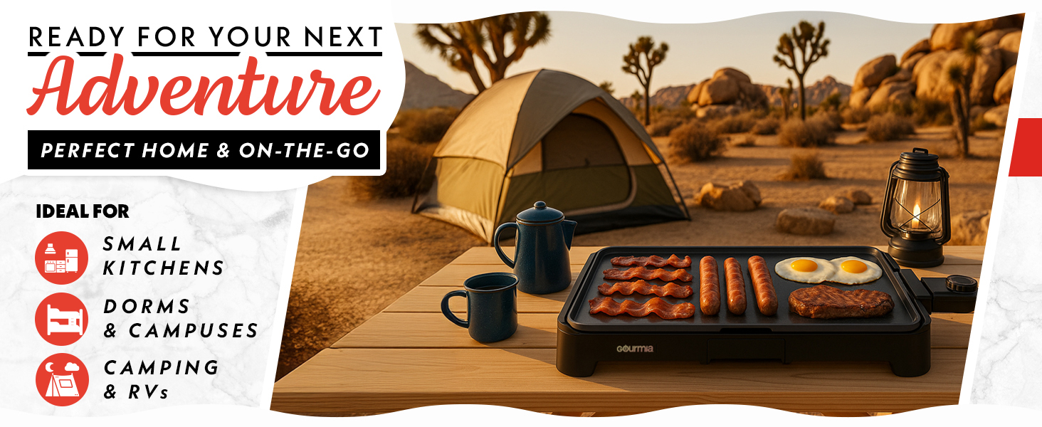 compact grill perfect for dorms, small kitchens, camping