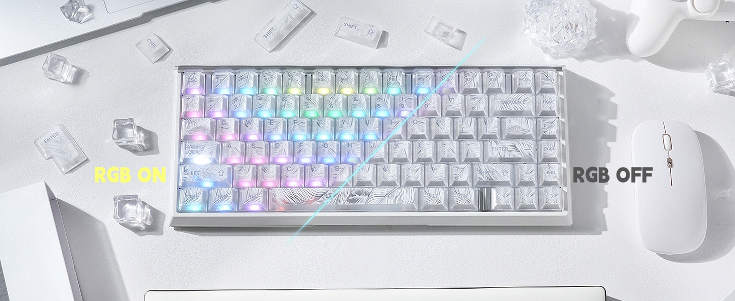 Clear Keycaps,Shine-Through Keycap,Jelly Keycap Cherry Profile Keycaps for Mechanical Keyboard