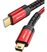 JSAUX Mini USB to Type C Cable, USB C to Mini USB 6.6FT Cable Charging Cord for GoPro Hero 3+, PS...