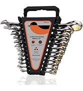 SUZUME SAE Ratcheting Wrench Set 12-Piece (1/4"-7/8") Chrome Vanadium Steel 15K+ Cycle Locked Gea...