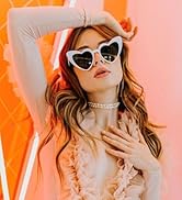 GIFIORE Heart Sunglasses Vintage Retro Oversized Heart Shaped Cat Eye Sun Glasses