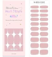 MelodySusie Semi Cured Gel Nail Strips (Camille Pink)- Works with Nail lamp, Salon-Quality, Long ...
