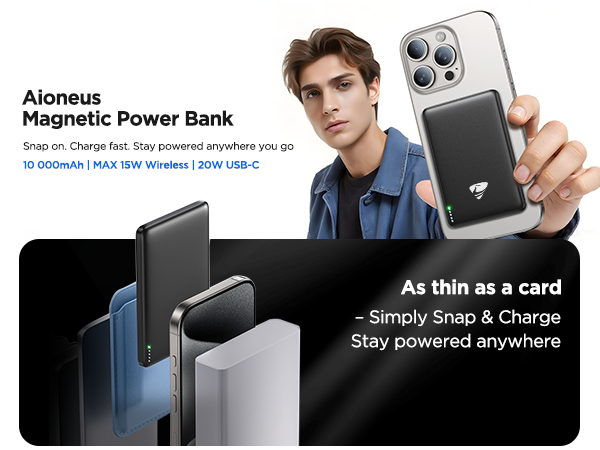 for Magsafe Power Bank,10000mAh Ultra Slim Magnetic Phone Charger Portable Magsafe Battery Pack