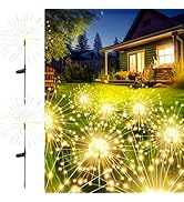 GIGALUMI Garden Outdoor Decor Lights 120LED 2Pack, Solar Garden Lights for Yard Outside Fiber Opt...