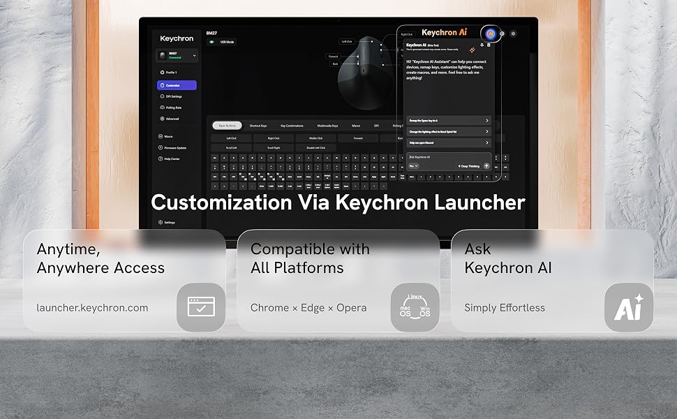 Keychron Launcher web app for easy key mapping, cross-platform settings &amp;amp; AI support