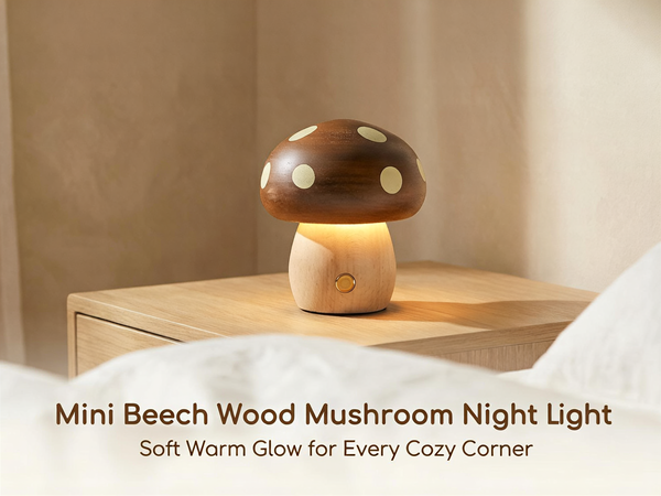 Wood Mushroom Lamp