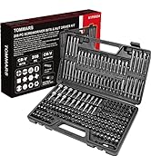 TOMMARS 208-Pc Master Screwdriver Bit Set, 1/4" Hex Shank Screwdriver Bits, Nut Driver and Securi...