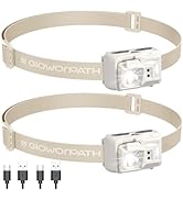 GloworPath Mini Rechargeable Headlamp Flashlight,Super Bright LED,Sensor Control, 5 Light Setting...
