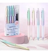 WRITECH Retractable Gel Ink Pens: 0.7mm Black-Ink Aesthetic Gradient Color Barrel Soft Grip Mediu...