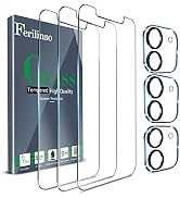 Ferilinso [3+3 Pack] 3 Pack Screen Protector for iPhone 11 with 3 Pack Camera Lens Protector Acce...