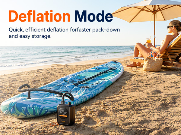 Quick, efficient deflation forfaster pack-downand easy storage.