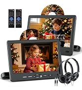 Car DVD Player Dual Screen with Headrest Mount, DESOBRY 10.5" Portable DVD Player for Car with Su...