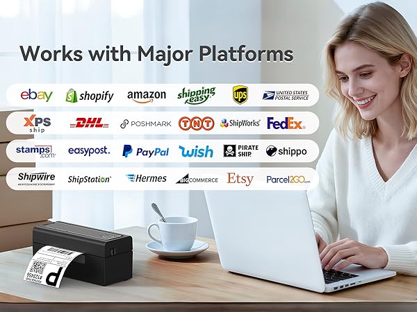 Works with eBay Etsy Shopify Poshmark USPS UPS FedEx DHL shipping packages small business