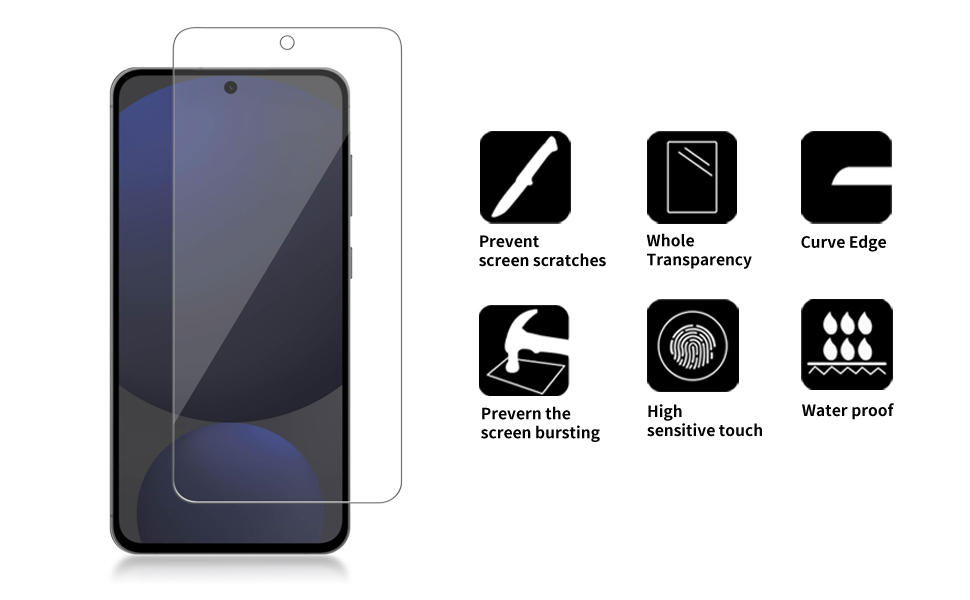 Glass Screen Protector Compatible for Samsung Galaxy S24 FE