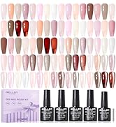GELLEN Gel Nail Polish Set Nude, 20 Colors Gel Polish HEMA TMPTA TPO 3-free UV Soak off Nail Gel ...