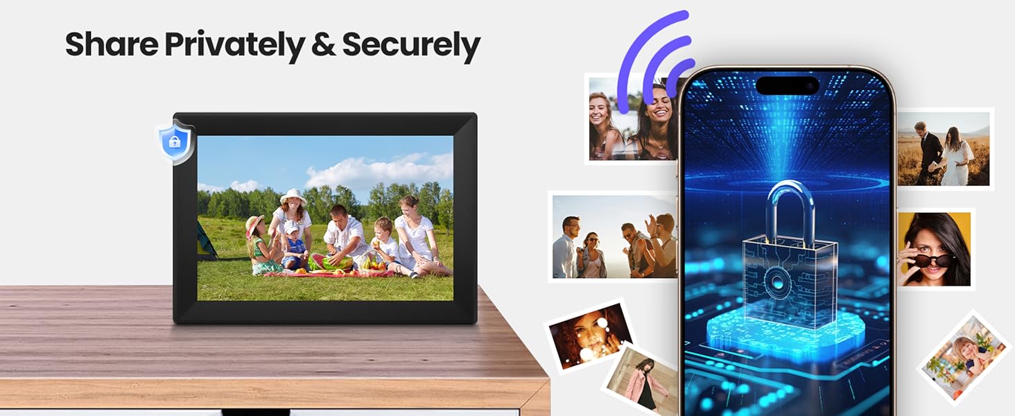 Uhale 10.1inch Digital Picture Frame WiFi Smart Touch Screen Digital Photo Frame