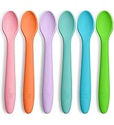 ME.FAN Silicone Baby Spoons - 6 Pack Feeding Spoons for First Stage Baby &amp; Infant, Toddlers Spoon...