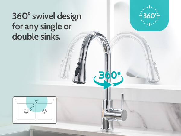 kitchen faucets with 360 degrees Swivel