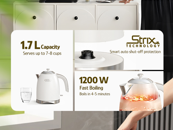 Hazel Quinn 1.7L Pearl White Electric Kettle
