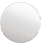 DARENYI 8 inch Glass Round Mirror, Frameless Wall Mounted Mirror Self Adhesive Circle Mirror, Rou...