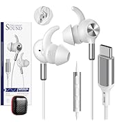 Computer USB C Headphones Wired Earbuds for iPhone 16 Pro Max Plus 16e iPad Air, Comfort USBC Ear...