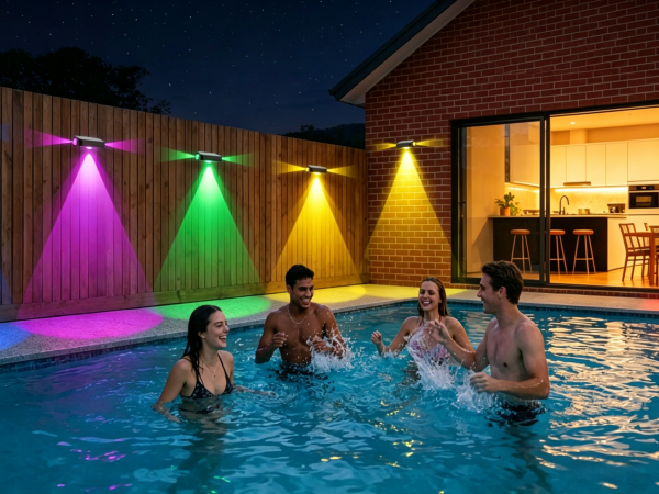 Solar Fence Lights Outdoor Waterproof
