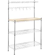 Metal Baker's Rack Organizer Stand Shelf Kitchen Microwave Cart Storage Countertop Dorm Microwave...