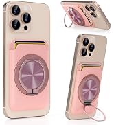 BOXDXB Magnetic Phone Card Holder, with 360° Rotatable Ring Holder Kickstand, Strong Magnetic Pho...
