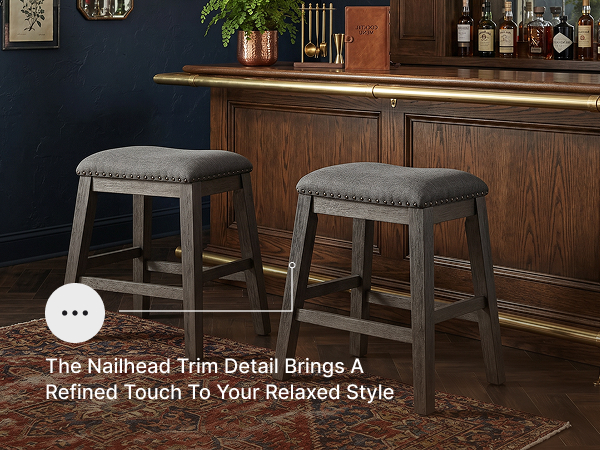Side profile of a 24-inch high backless chair perfectly scaled for standard kitchen counters