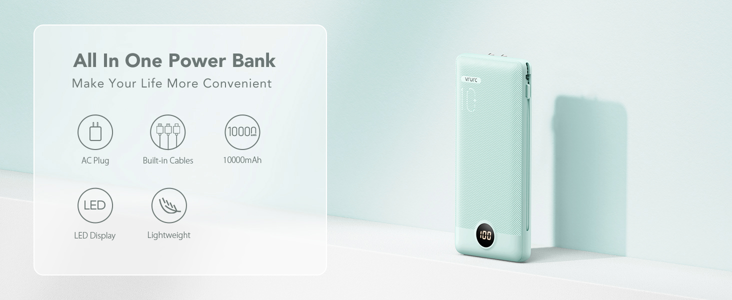 power bank for travel with wire